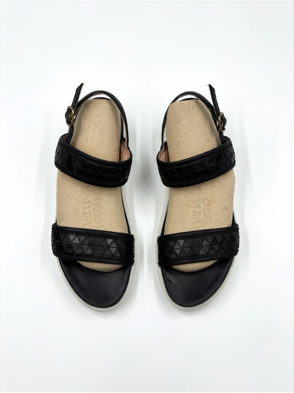 Miz Mooz Black Women’s Sandals with Textured Straps